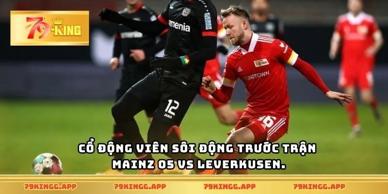 Cổ động viên sôi động trước trận Mainz 05 vs Leverkusen.